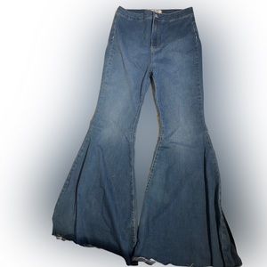 As new stretch ultra flare high waist jeans raw hem